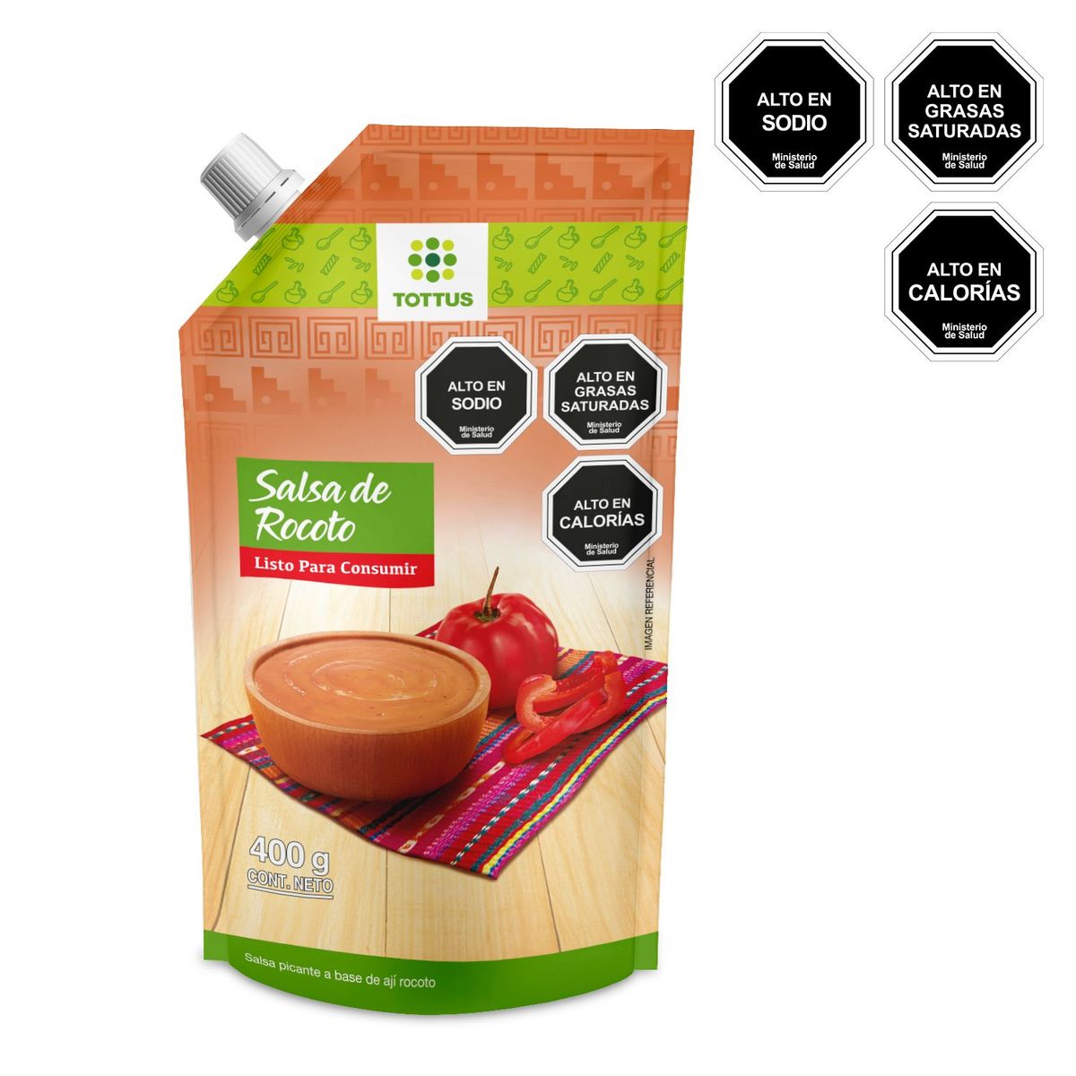 TOTTUS - Crema de Rocoto Tottus Empaque 400 g