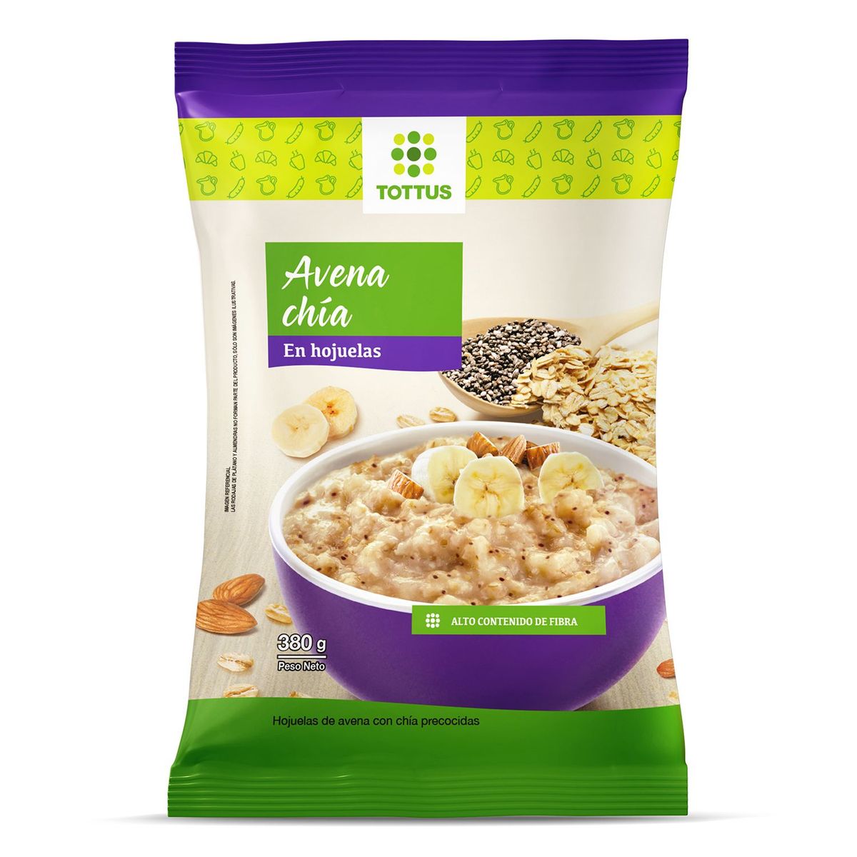 TOTTUS - Avena Chía en Hojuelas Tottus Bolsa 380 g