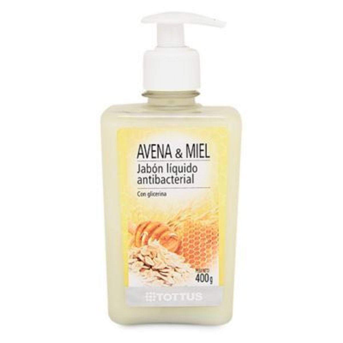 TOTTUS - Jabón Líquido Antibacterial Tottus Avena y Miel Envase 400 g