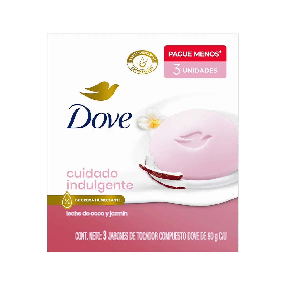 DOVE - Jabón de Tocador Dove Delicious Care Leche de Coco y Jazmin Empaque 3 Und