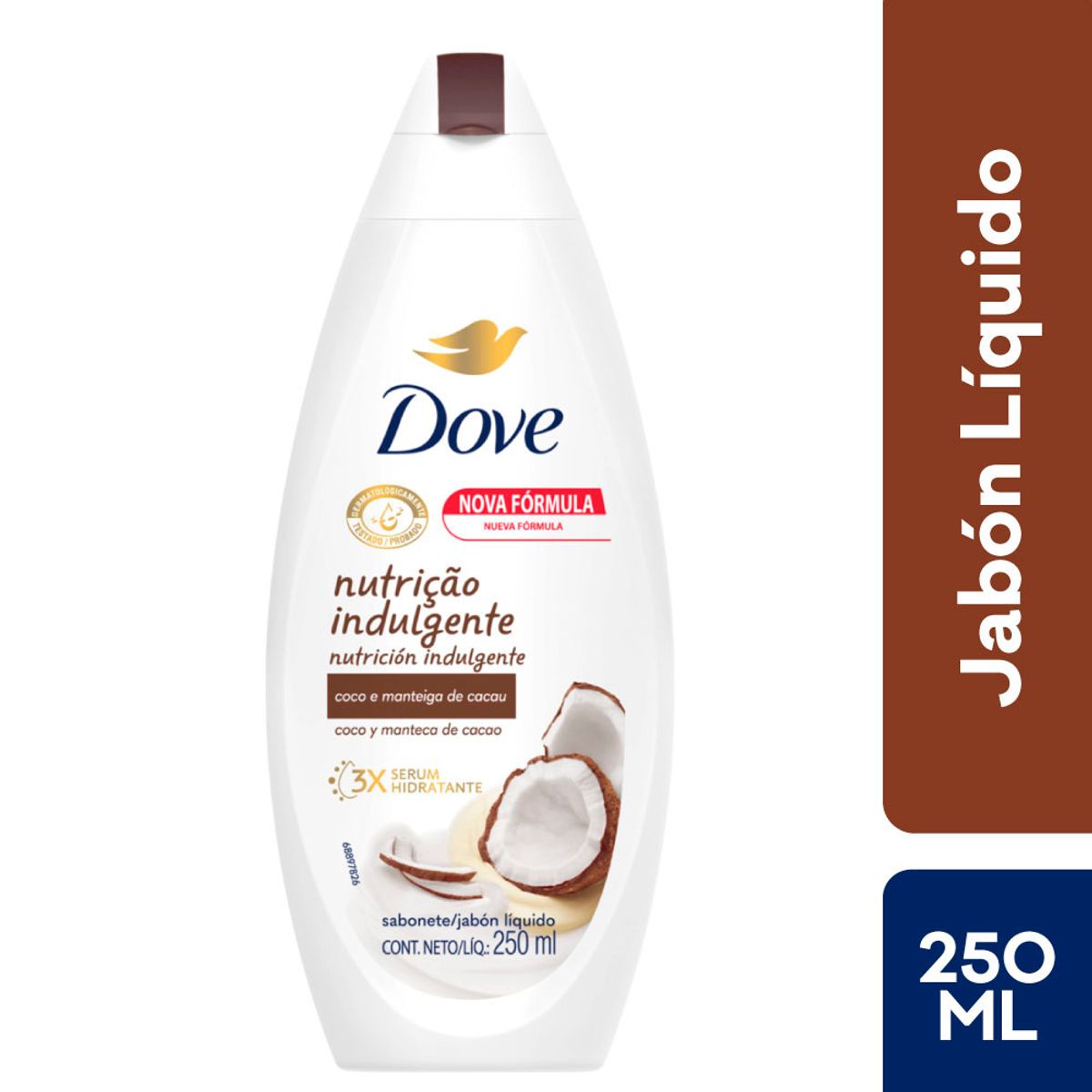 DOVE - Jabón Líquido Dove Delicious Care Leche de Coco y Jazmín Envase 250 mL