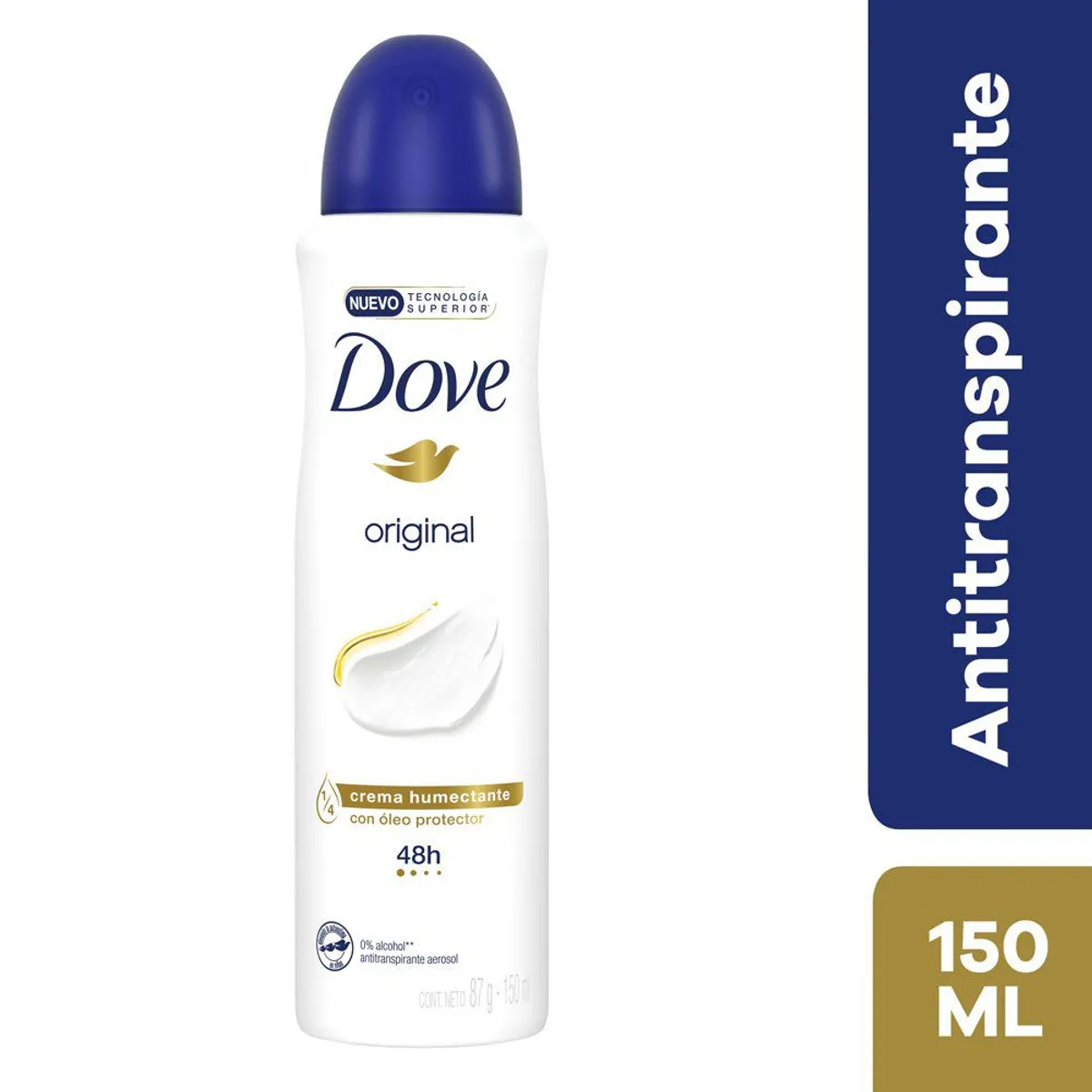 DOVE - Antitranspirante en Aerosol Dove Original Envase 150 mL