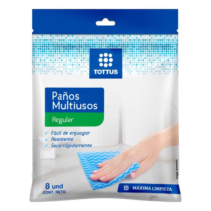 TOTTUS - Paños Multiusos Tottus Pack 8 Und