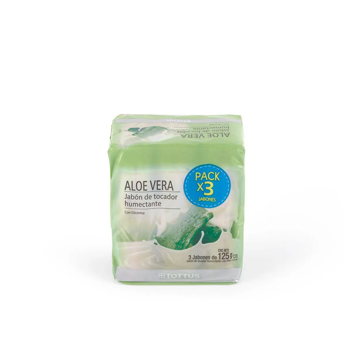 TOTTUS - Jabón de Tocador Tottus Aloe Vera Empaque 3 Und