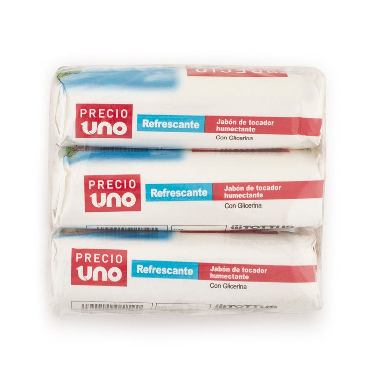 PRECIO UNO - Jabón de Tocador Precio Uno Refrescante Empaque 3 Und