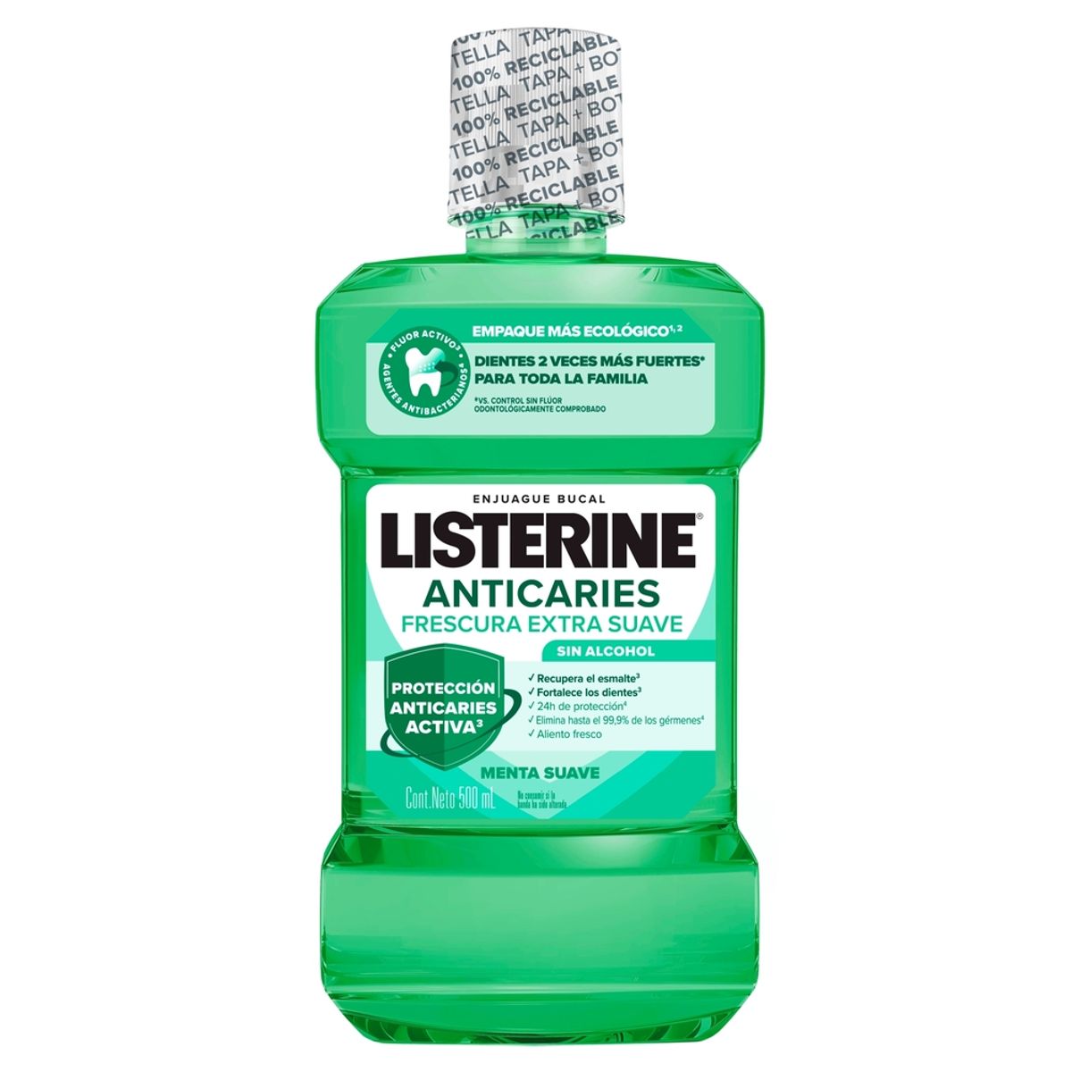 LISTERINE - Enjuague Bucal Listerine Anticaries Zero Botella 500 mL