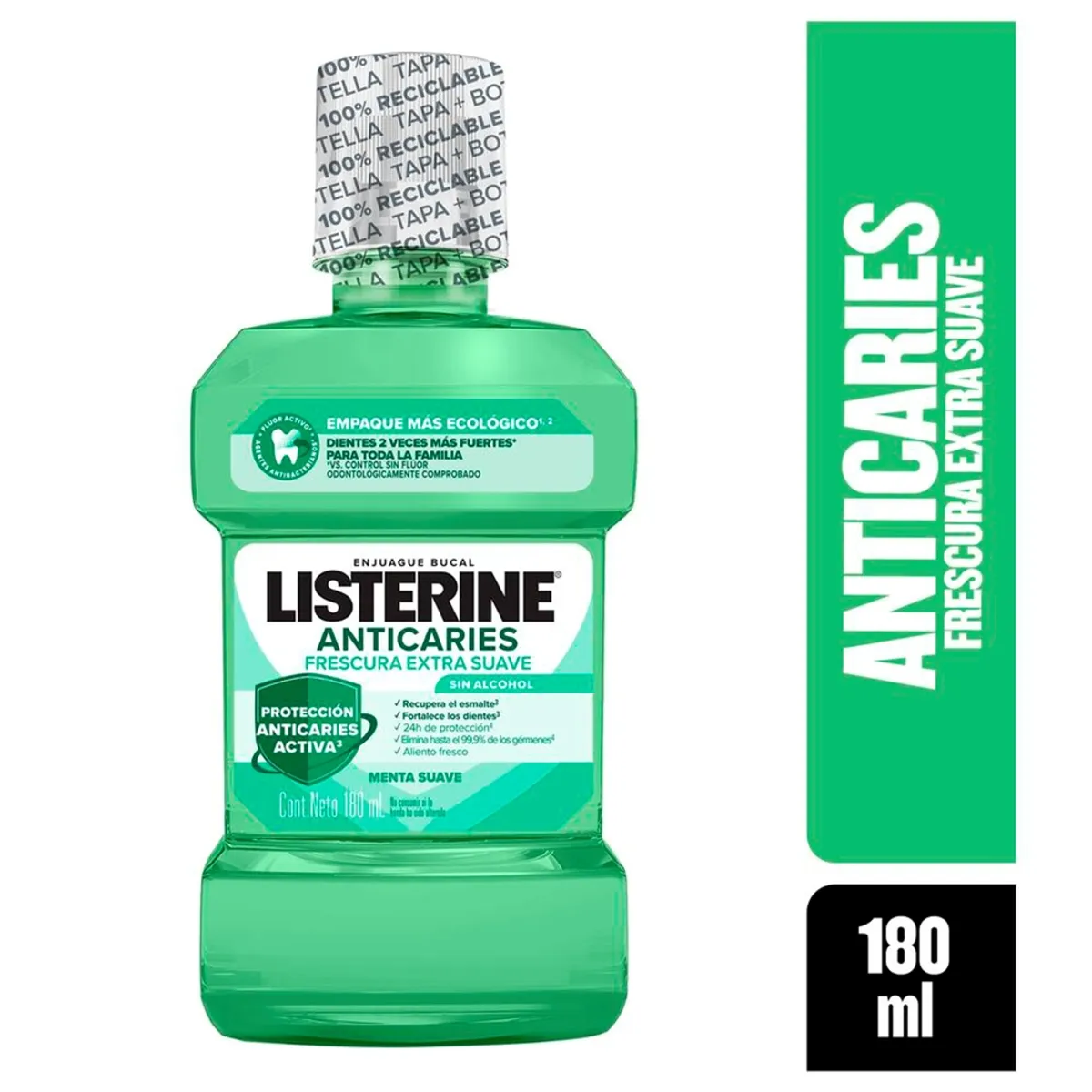 LISTERINE - Enjuague Bucal Listerine Anticaries Zero Botella 180 mL