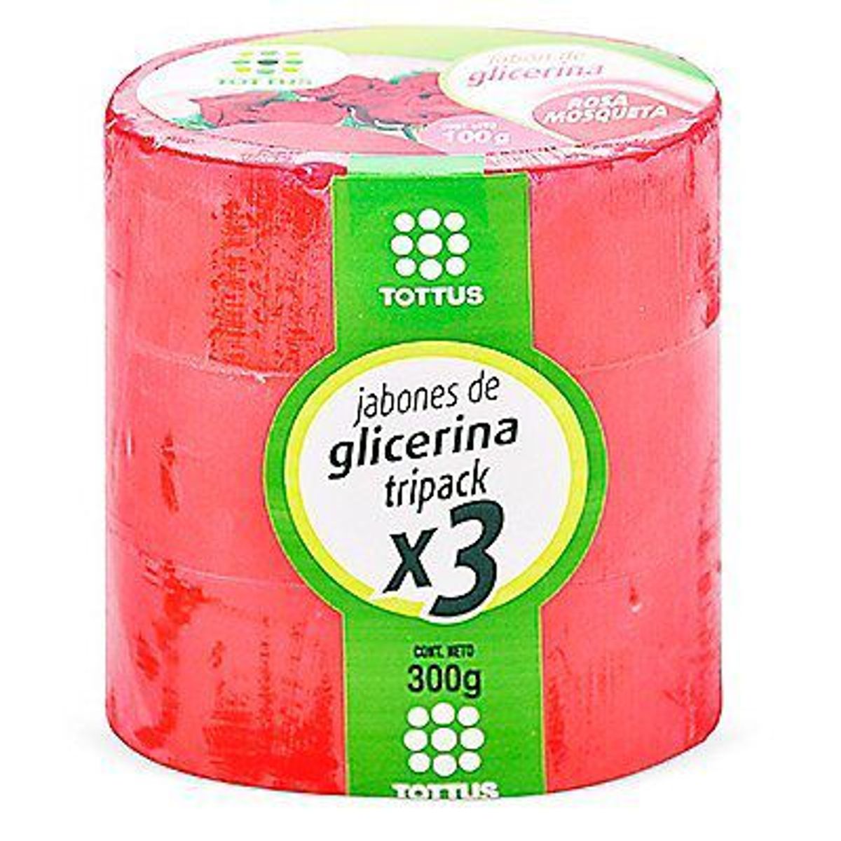 TOTTUS - Jabón de Glicerina Tottus Rosa Mosqueta Empaque 3 Und