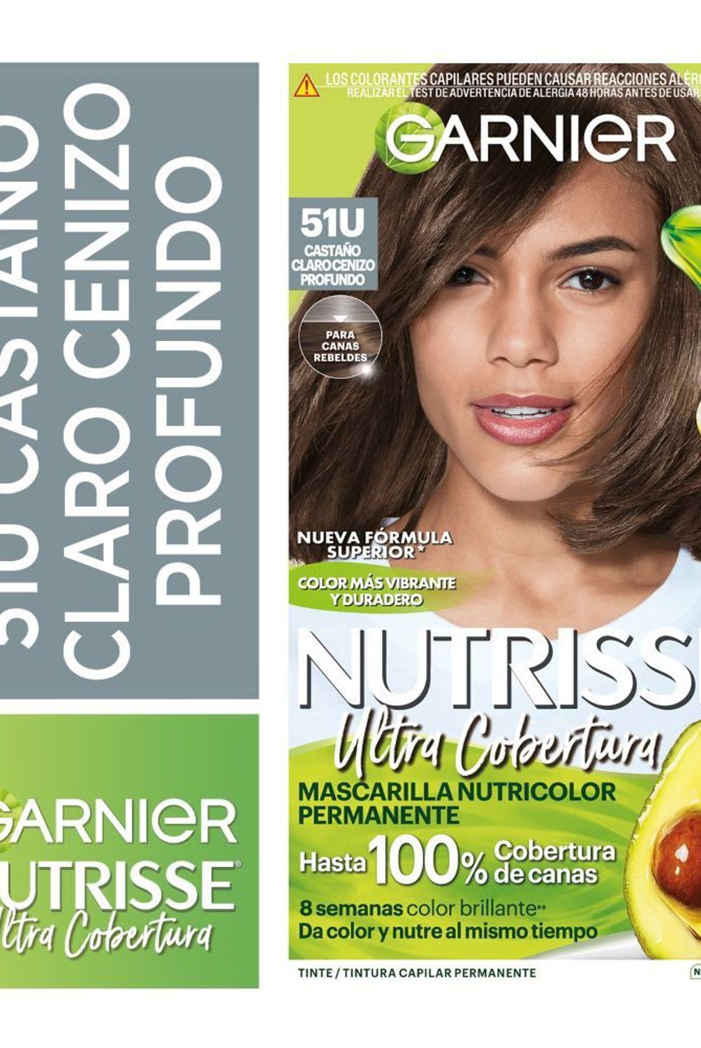 NUTRISSE - Kit Tinte Capilar Nutrisse Ultra Cobertura Tono 51 Castaño Claro Cenizo