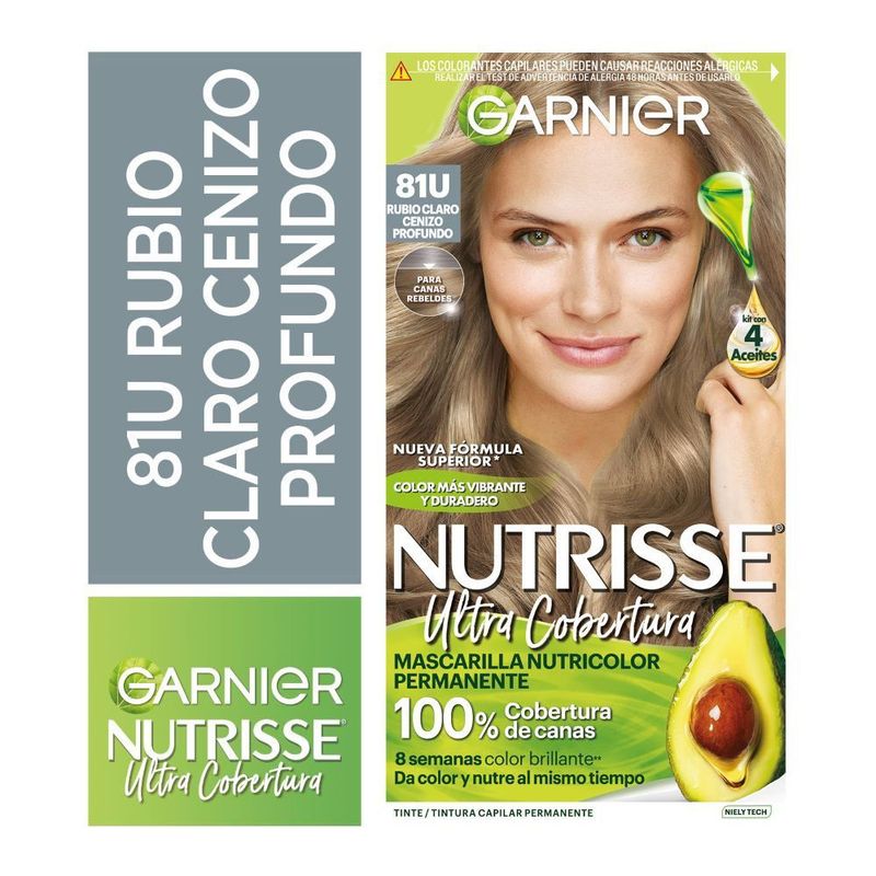 NUTRISSE - Tinte Para Cabello Ultra Cobertura 81U rubio Profundo Nutrisse 157 mL Garnier