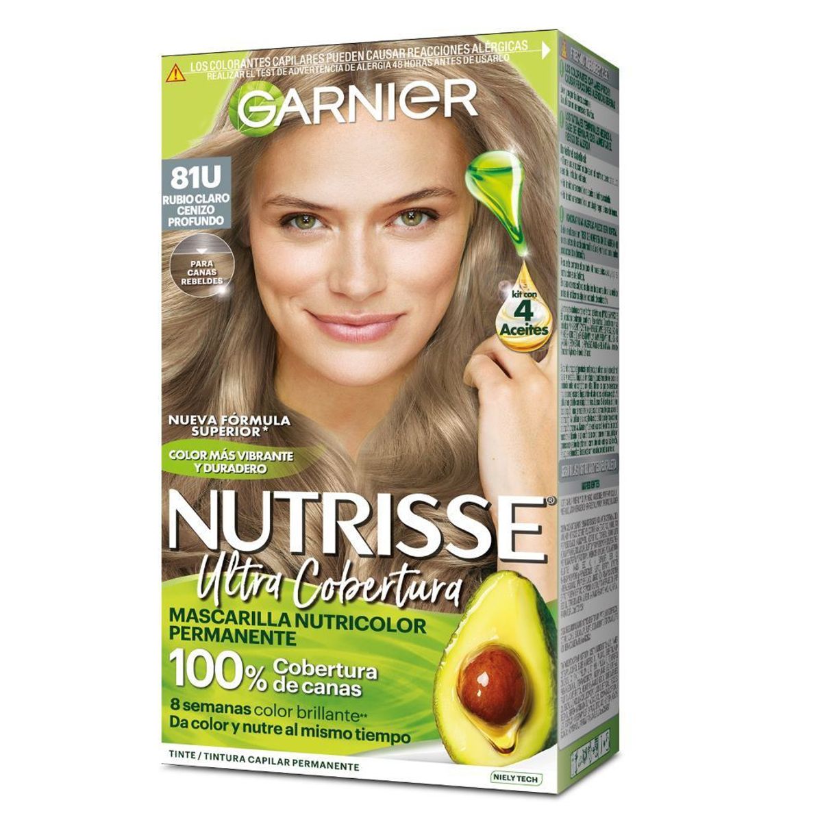 NUTRISSE - Tinte Nutrisse Tono 81U Rubio Claro Cenizo Profundo