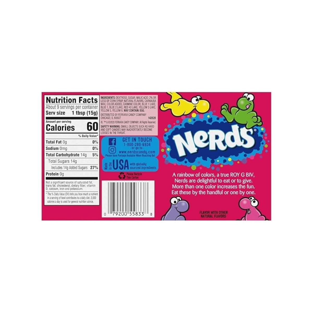 NERDS - Caramelos Nerds Rainbow Caja 141.7 g
