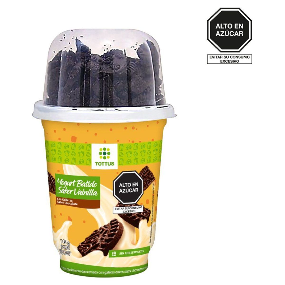 TOTTUS - Yogurt Mix Vainilla con Galletas Chocolate Tottus Envase 125 g