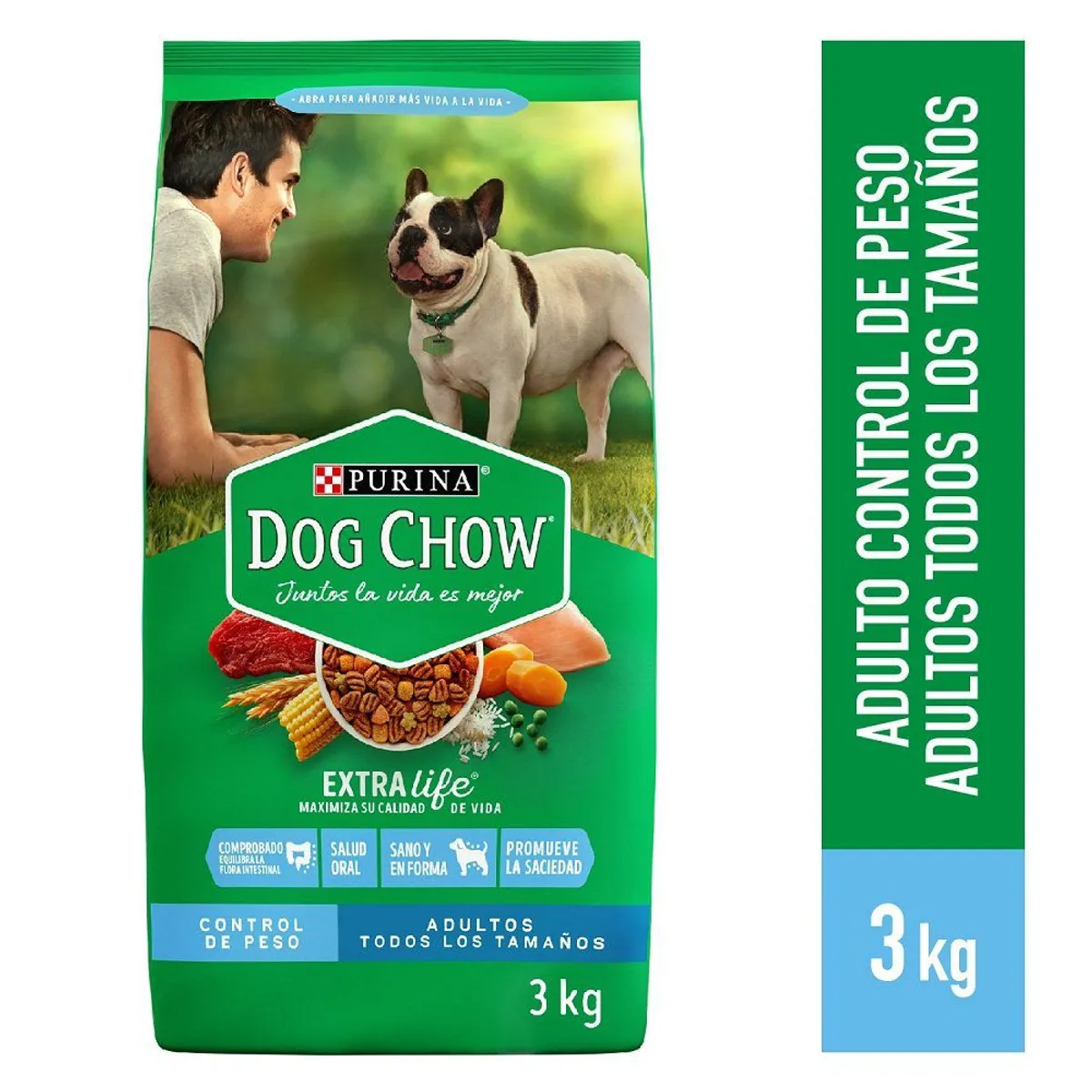 DOG CHOW - Alimento Seco Perros Adultos Dog Chow Control Peso Bolsa 3 Kg