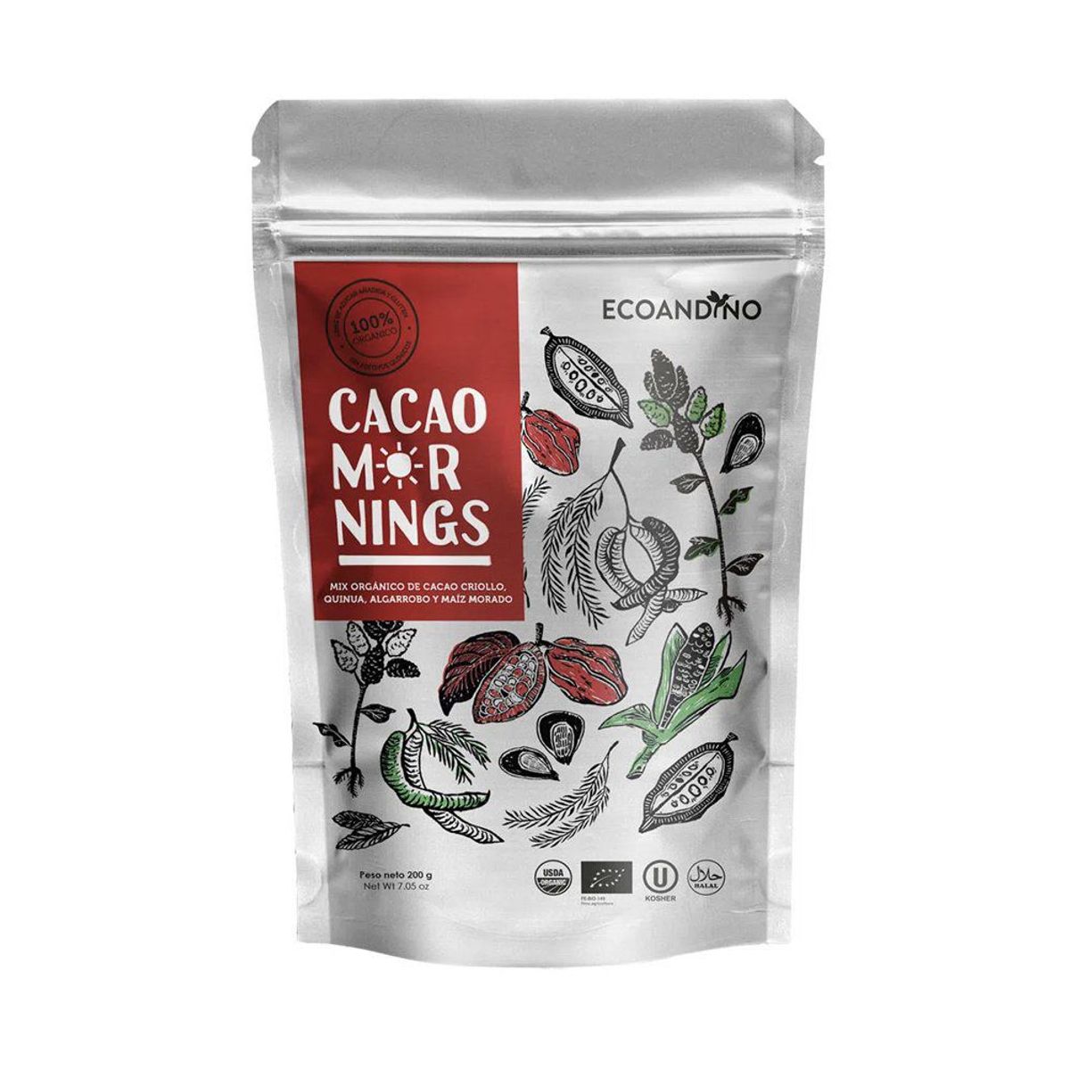 ECOANDINO - Mezcla Instantánea de Cacao Orgánico Ecoandino Doypack 200 g
