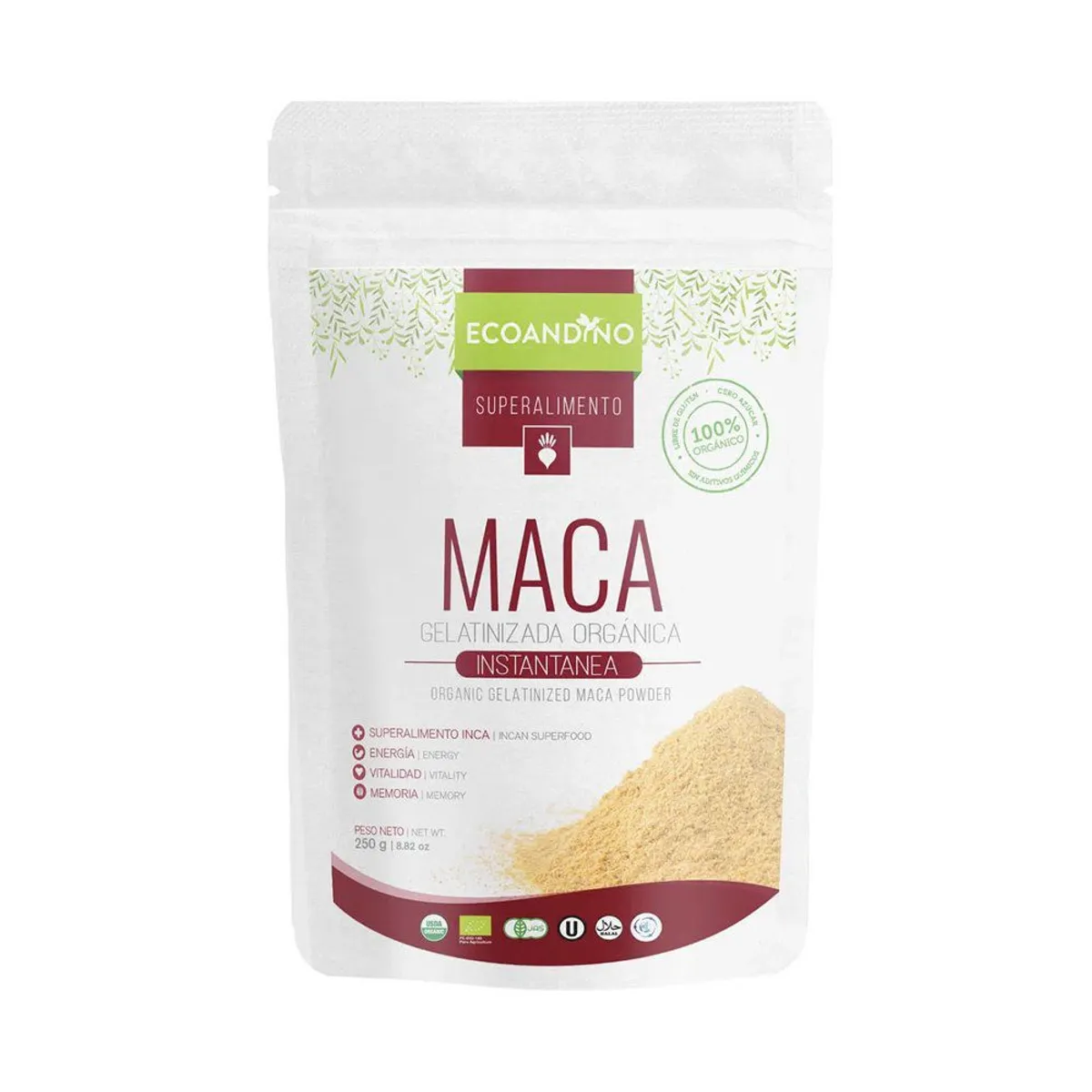 ECOANDINO - Maca Gelatinizada Orgánico Ecoandino Doypack 250 g