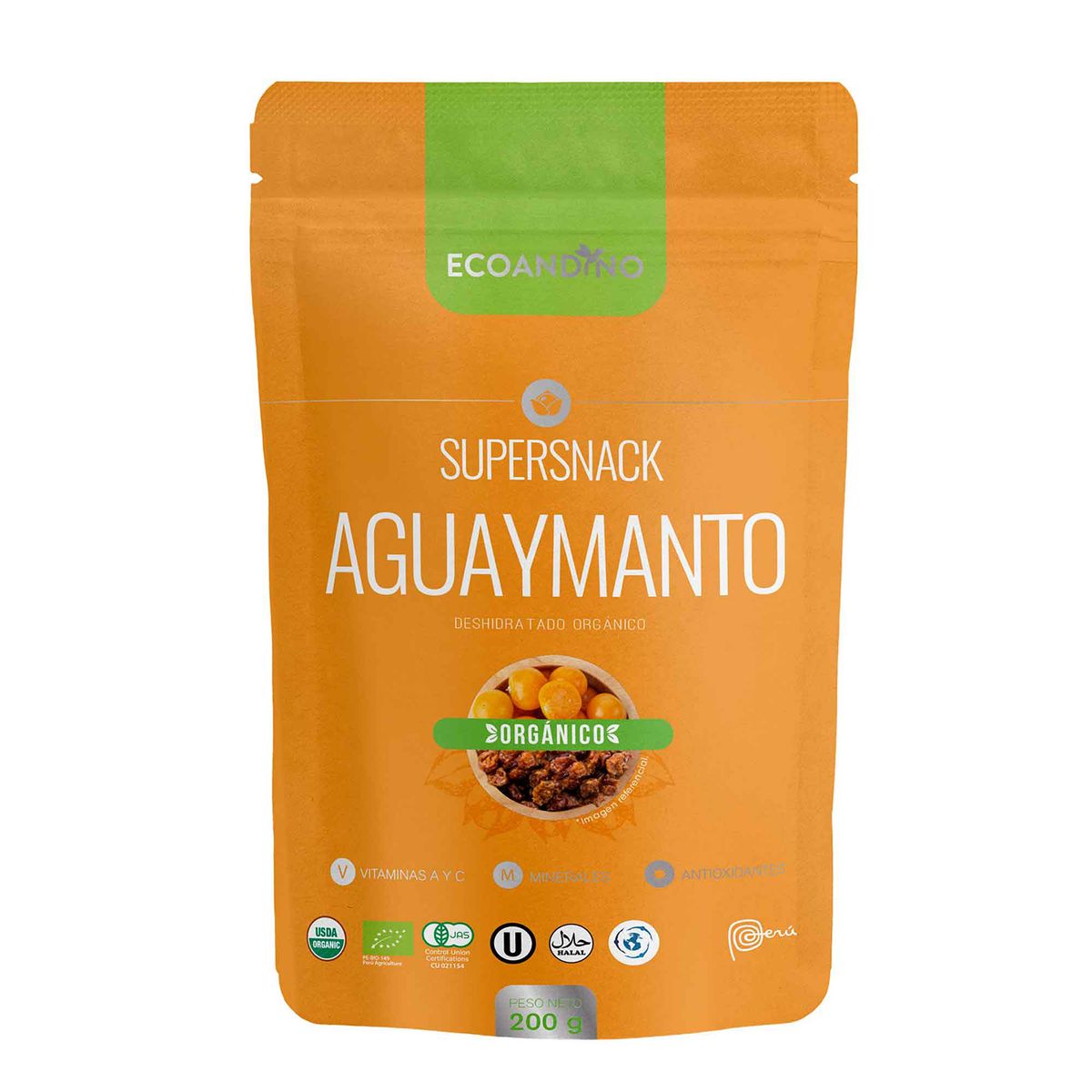 ECOANDINO - Aguaymanto Deshidratado Orgánico Ecoandino Doypack 200 g