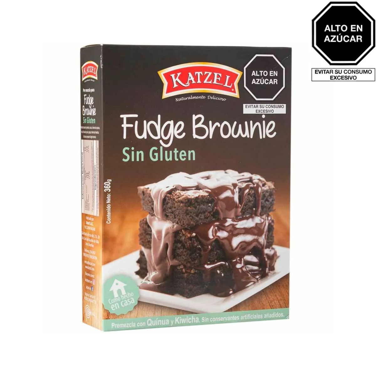 KATZEL - Fudge Brownie Katzel Sin Gluten Caja 360 g