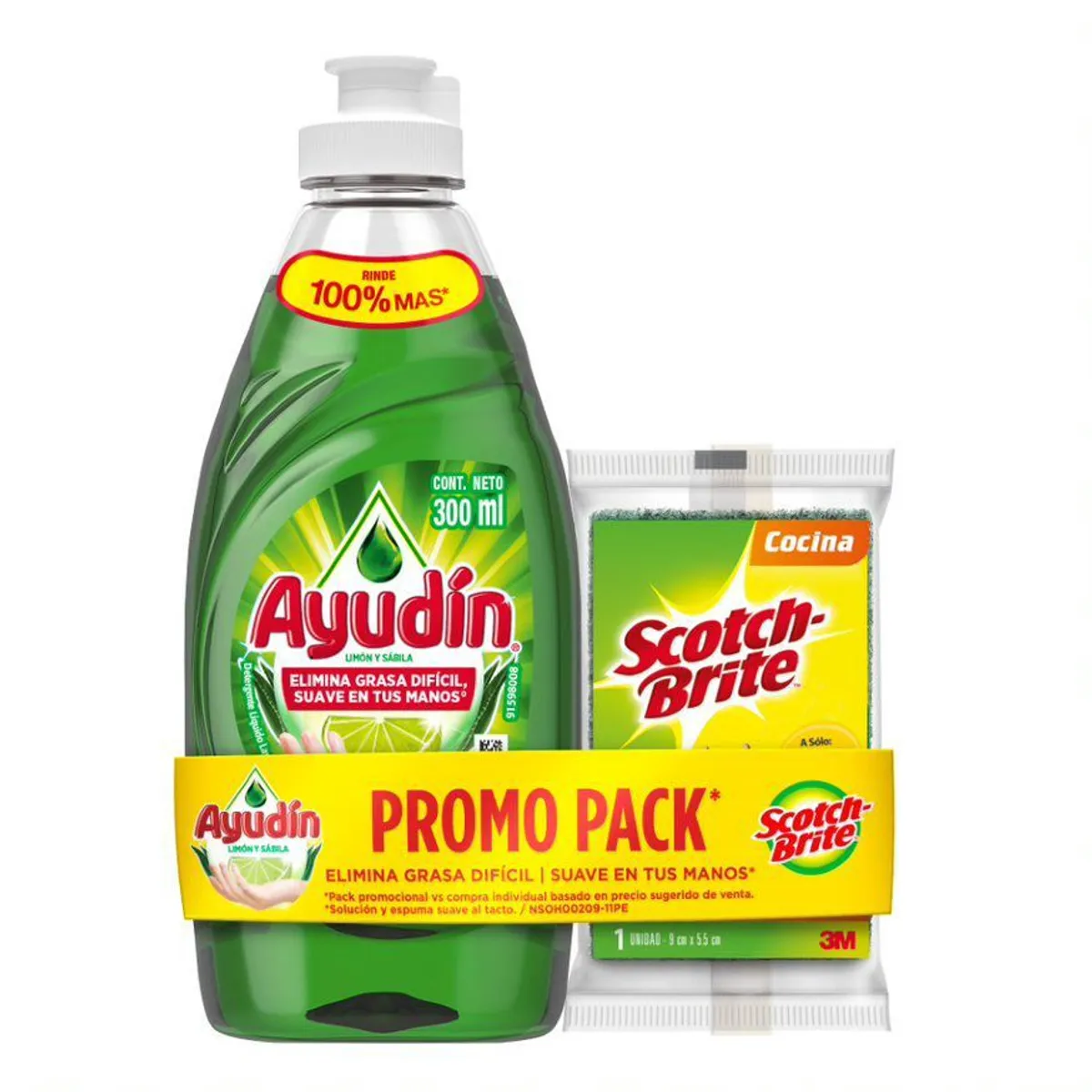 AYUDIN - Lavavajilla Líquido Ayudín Limón Envase 300 mL