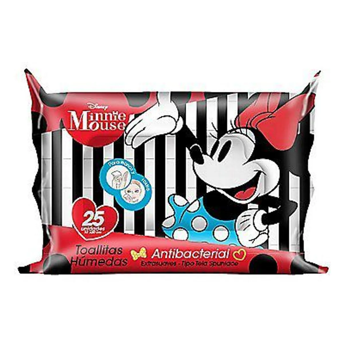MINNIE - Toallitas Húmedas Minnie Mouse Manos y Rostro Empaque 25 Und