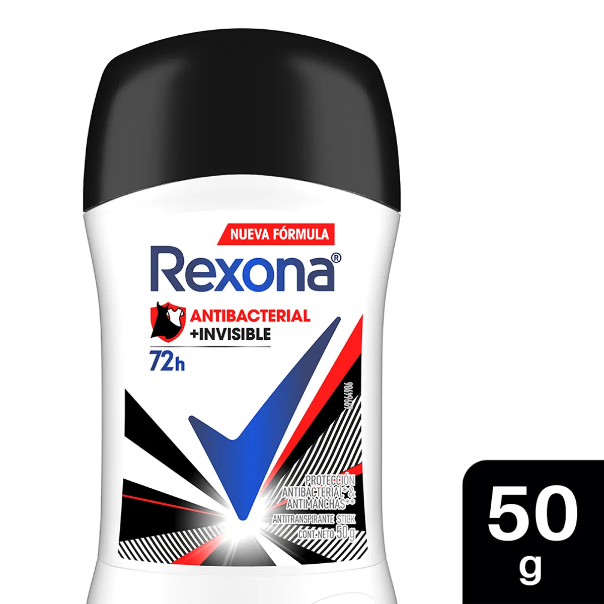 REXONA - Antitranspirante en Barra Rexona Antibacterial Invisible Envase 50 g