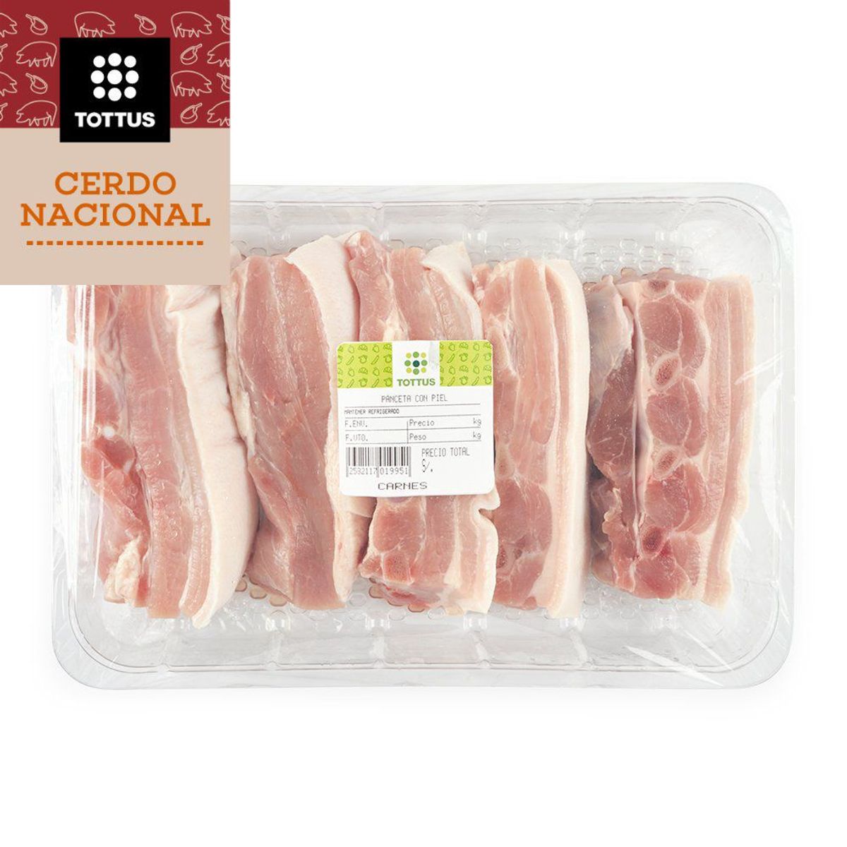 TOTTUS - Panceta Con Piel Congelado Tottus