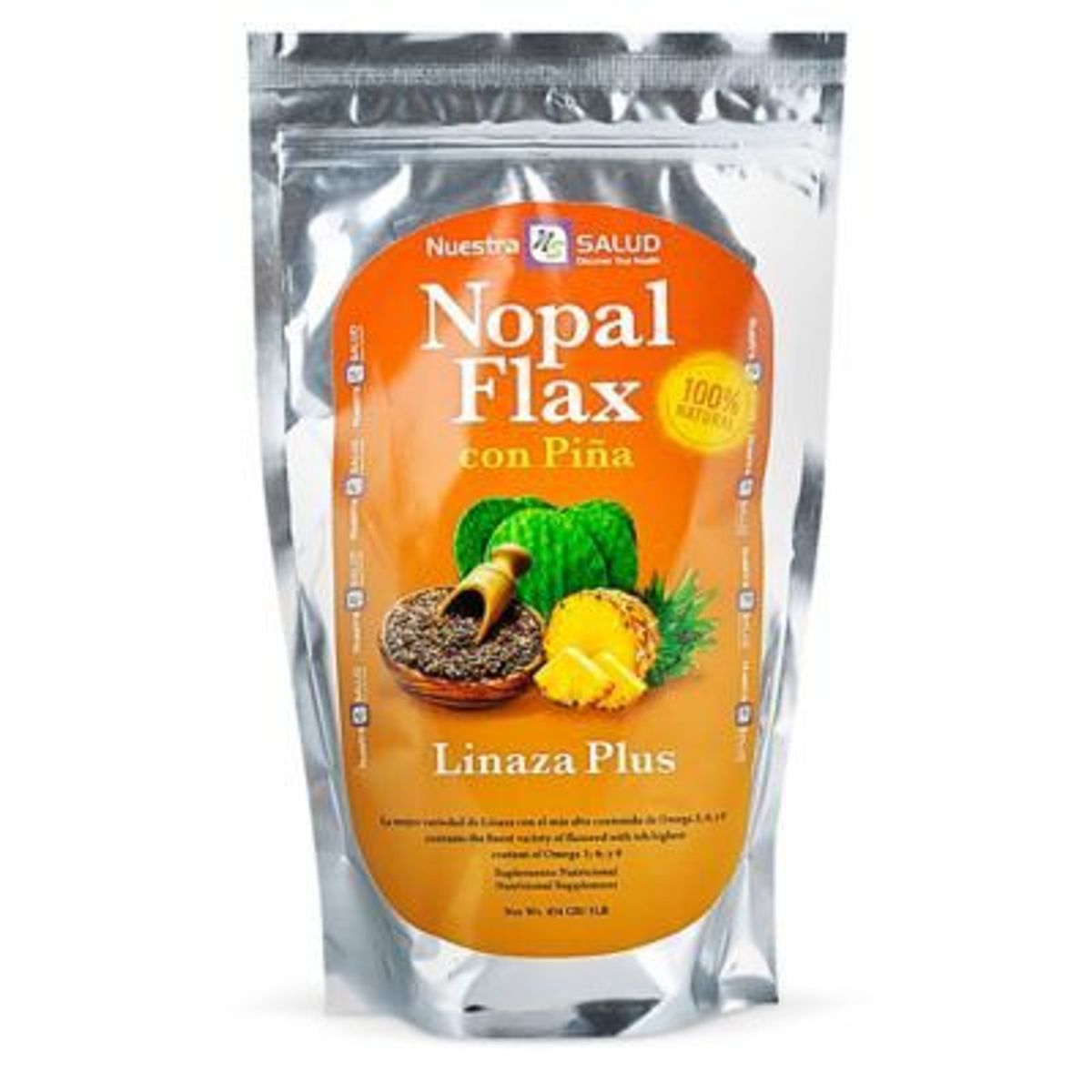 NUESTRA SALUD - Nopal Flax con Piña Nuestra Salud 454 g