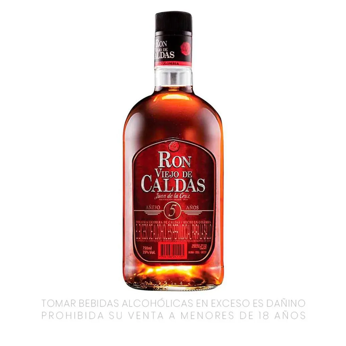 VIEJO DE CALDAS - Ron Viejo de Caldas Juan De La Cruz 5 Años Botella 750 mL