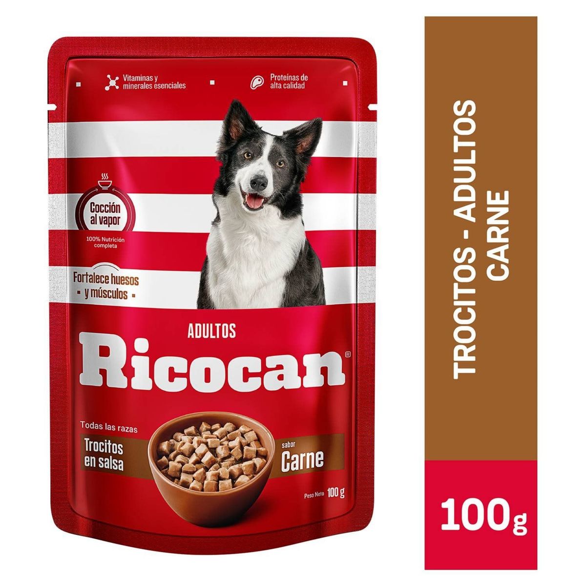 RICOCAN - Alimento Húmedo Perros Adultos Ricocan Trocitos en Salsa Carne Doypack 100 g