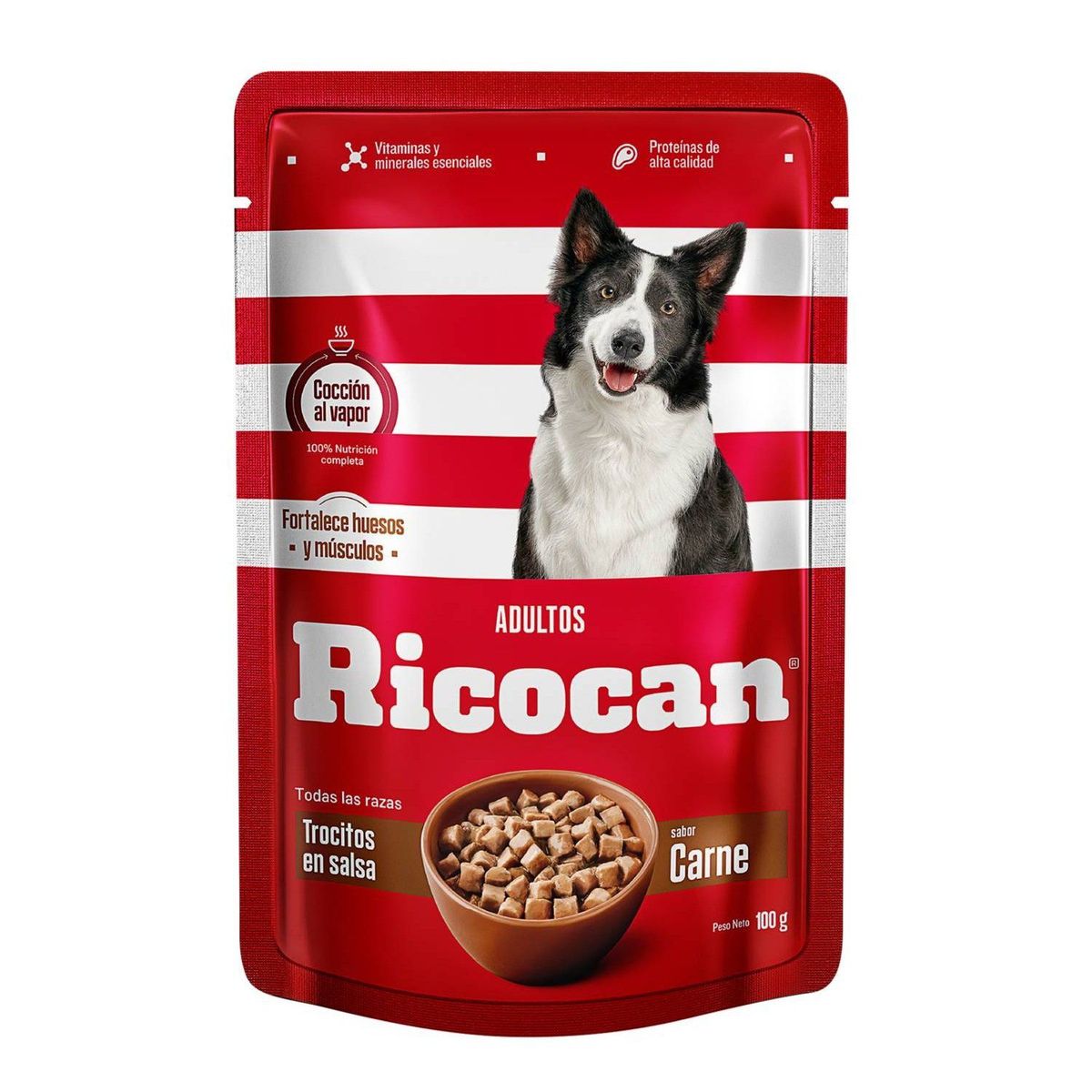 RICOCAN - Alimento Húmedo Perros Adultos Ricocan Trocitos en Salsa Carne Doypack 100 g