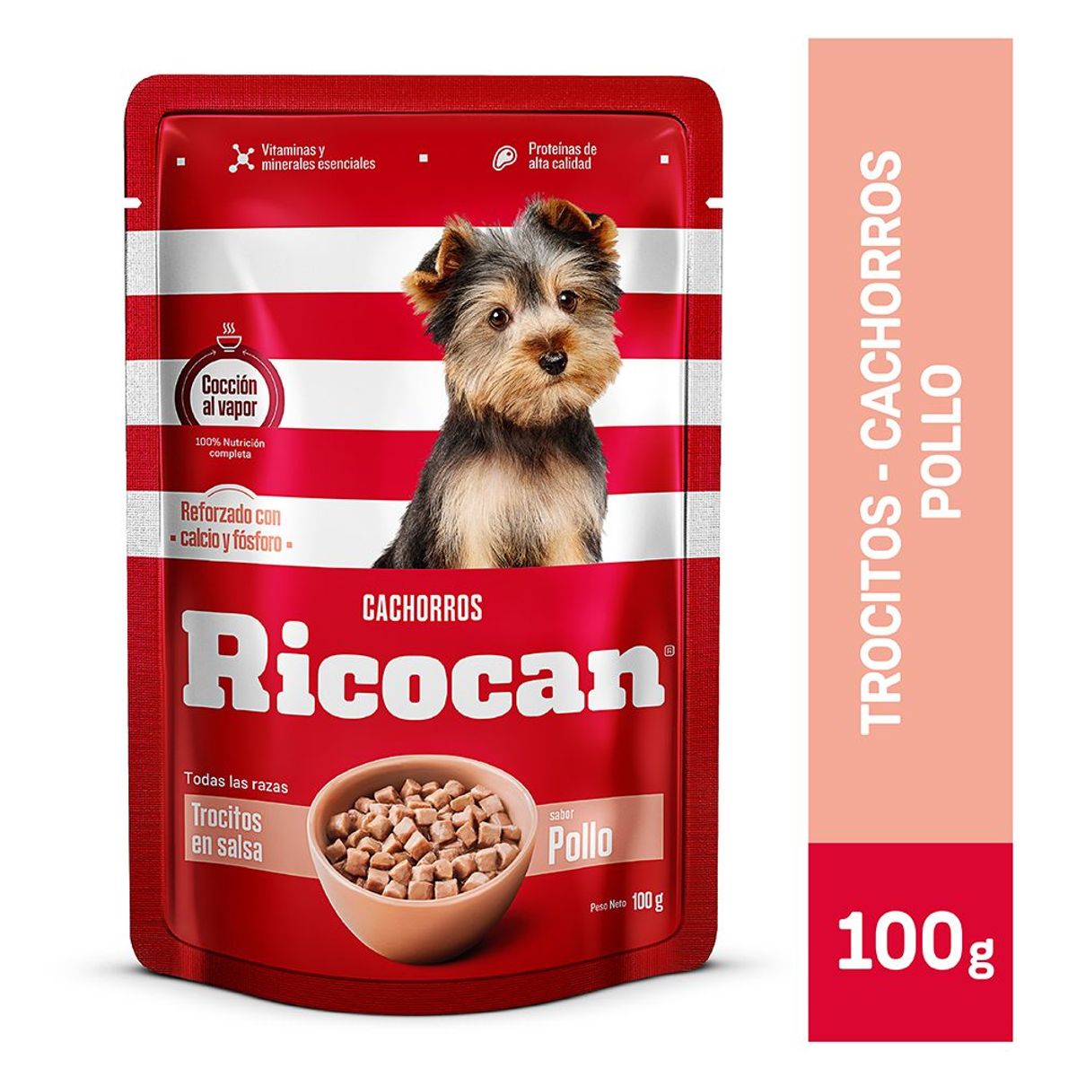 RICOCAN - Alimento Húmedo Cachorros Ricocan Trozos de Pollo Doypack 100 g