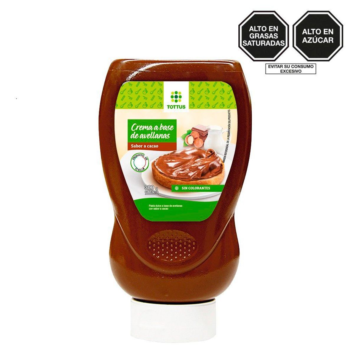 TOTTUS - Crema de Avellanas Tottus con Sabor Cacao Envase 300 g