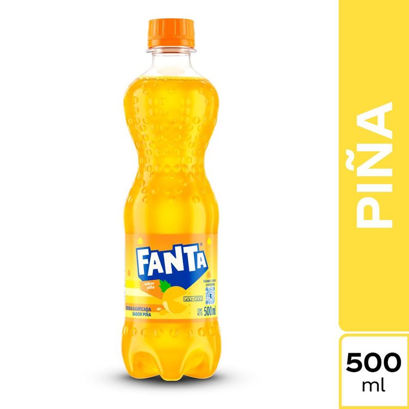 FANTA - Gaseosa Fanta Piña Botella 500 mL