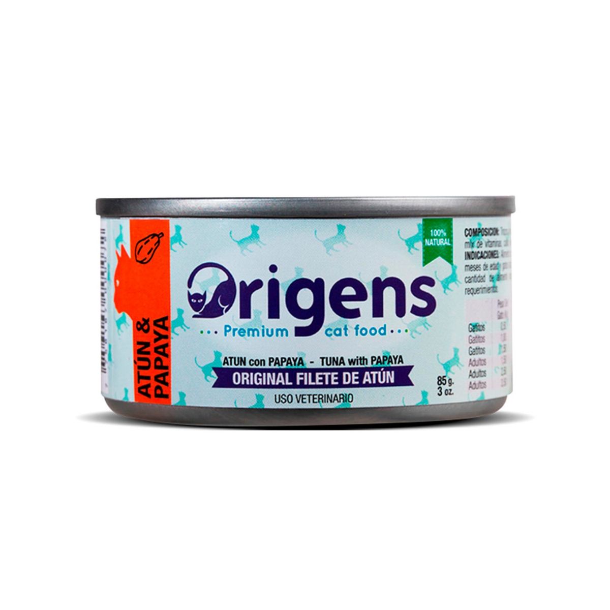 ORIGENS - Filete de Atún con Papaya para Gatos Origens Lata 85 g