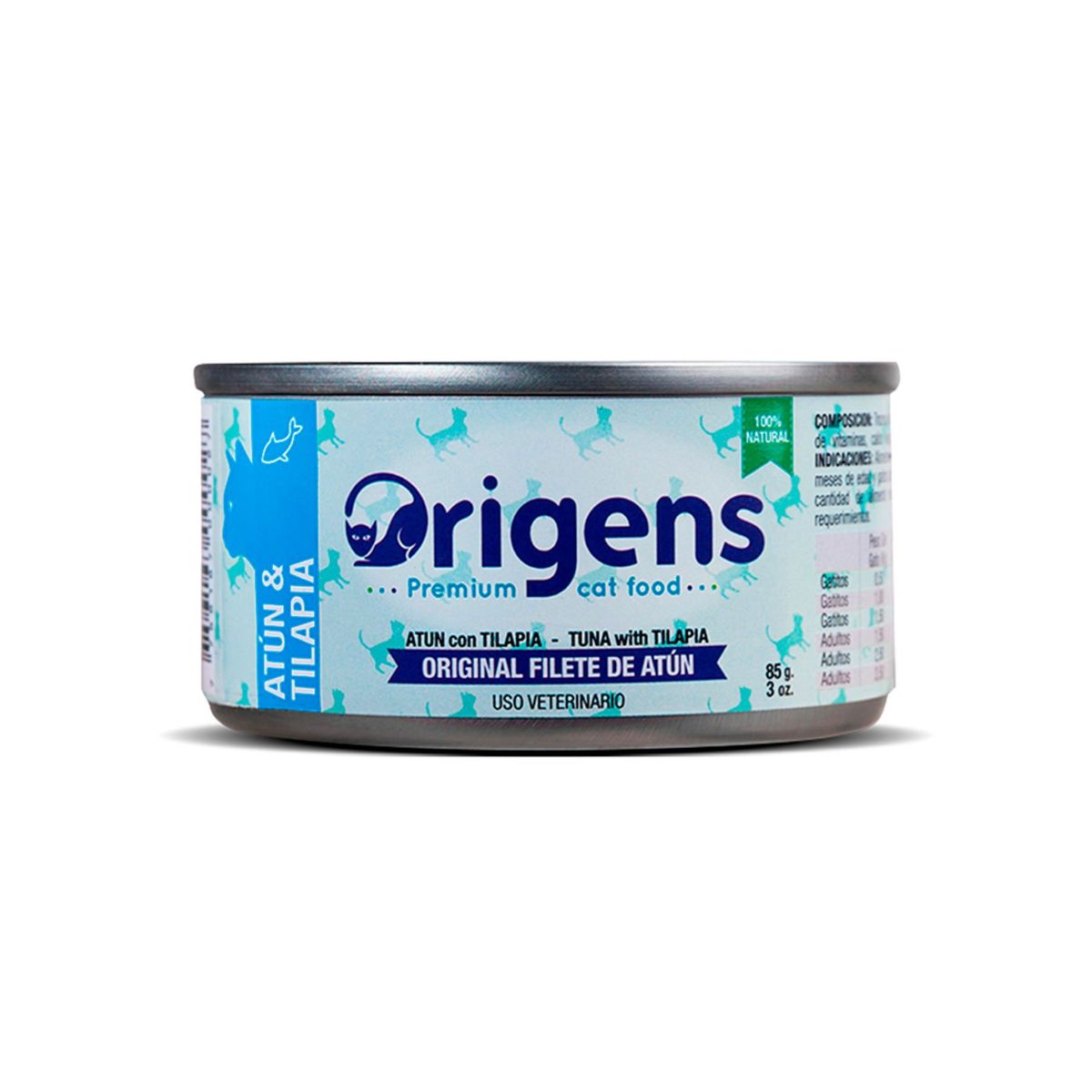 ORIGENS - Filete de Atún con Tilapia para Gatos Origens Lata 85 g
