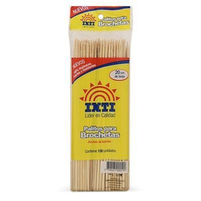 INTI - Palitos Brochetas Inti 20Cm Caja 100 Und