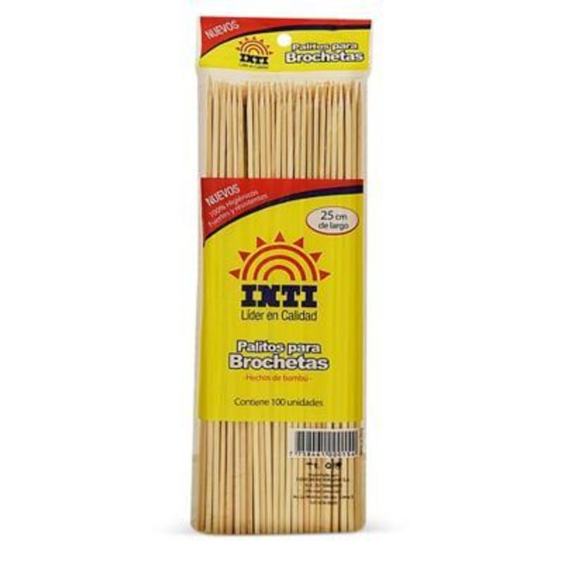 INTI - Palitos Para Brochetas Inti 25cm Empaque 100 Und