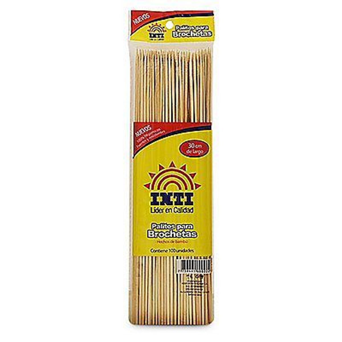 INTI - Palitos Para Brochetas Inti 30cm Empaque 100 Und