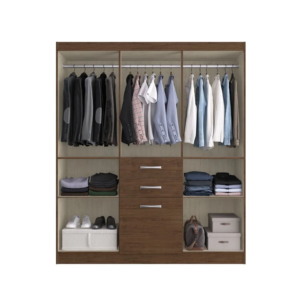 PRECIO UNO - Ropero 6 Puertas 2 Cajones 1 Gaveta Amarula