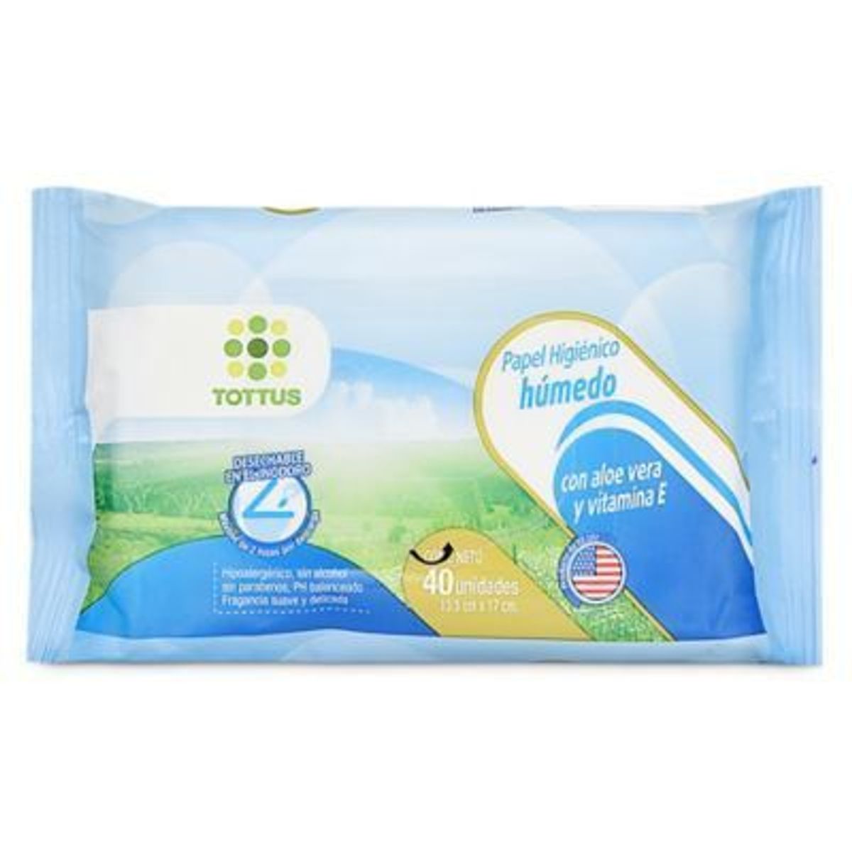 TOTTUS - Papel Higiénico Húmedo Tottus Empaque 40 Und