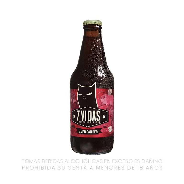 Cerveza 7 Vidas American Red Botella 340 mL | Tottus Perú