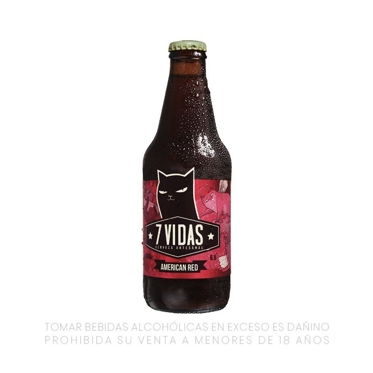7 VIDAS - Cerveza 7 Vidas American Red Botella 340 mL