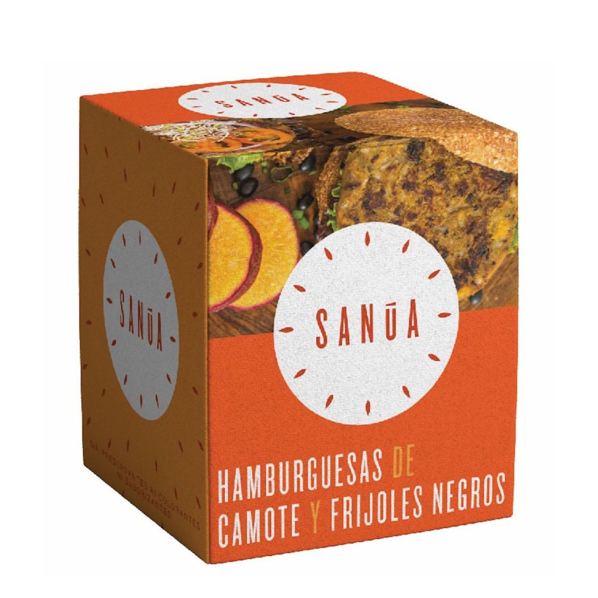SANUA - Hamburguesa Sanua de Frijoles Negros y Camote Caja 600 g