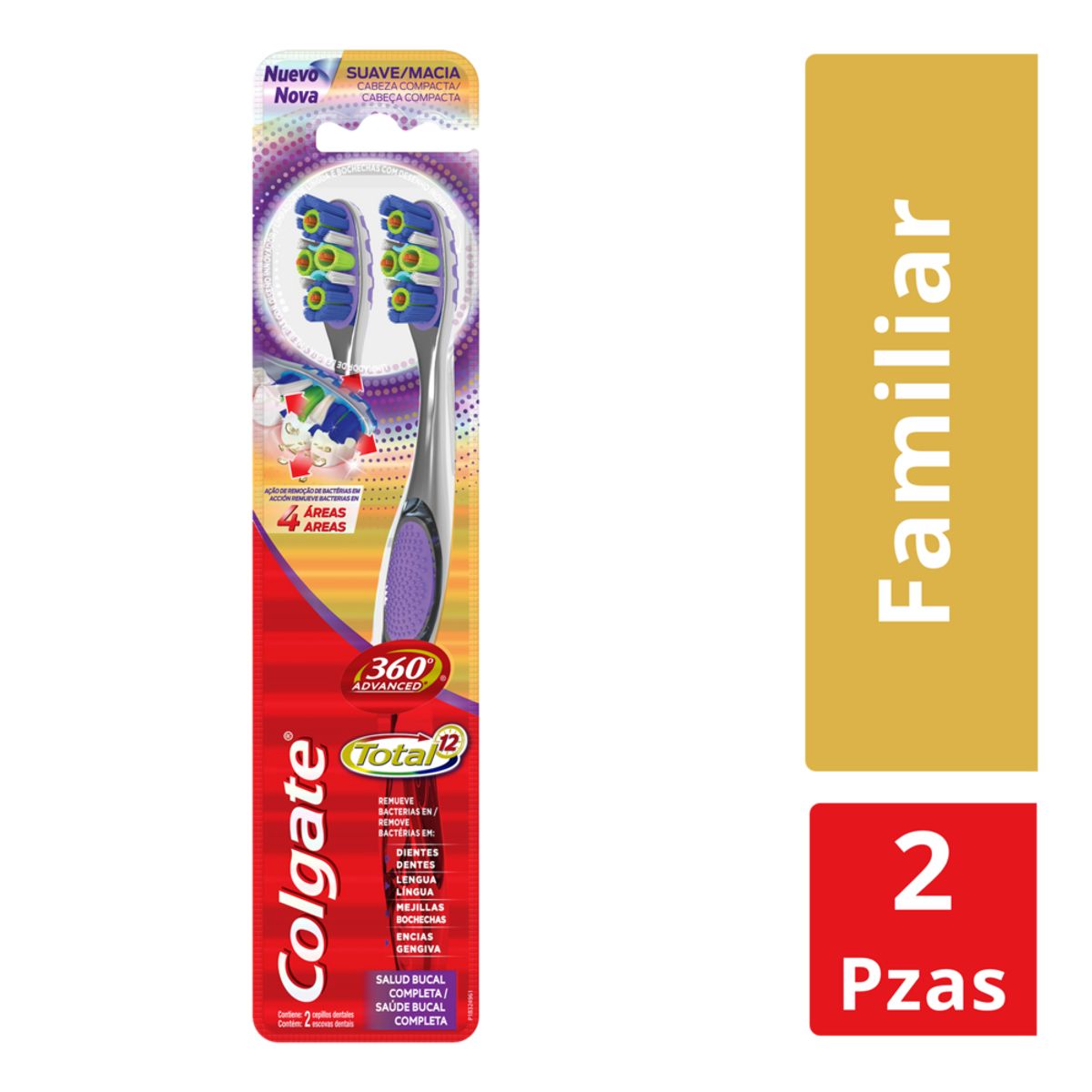 COLGATE - Cepillo De Dientes Colgate360 Advance Total Empaque 2 Und