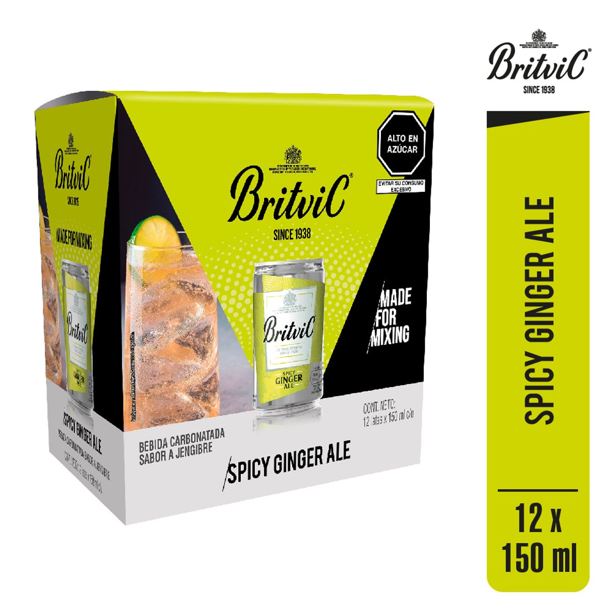 BRITVIC - Ginger Ale Britvic Pack 12 Latas 150 mL