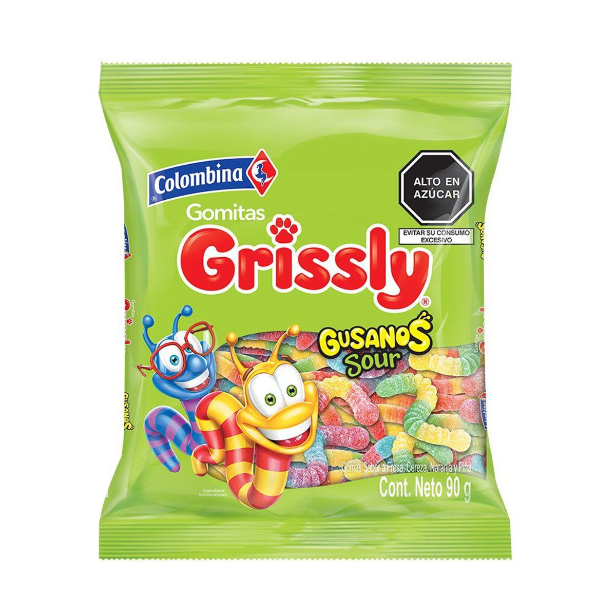 GRISSLY - Gomitas gusanos Ácidos 90 g