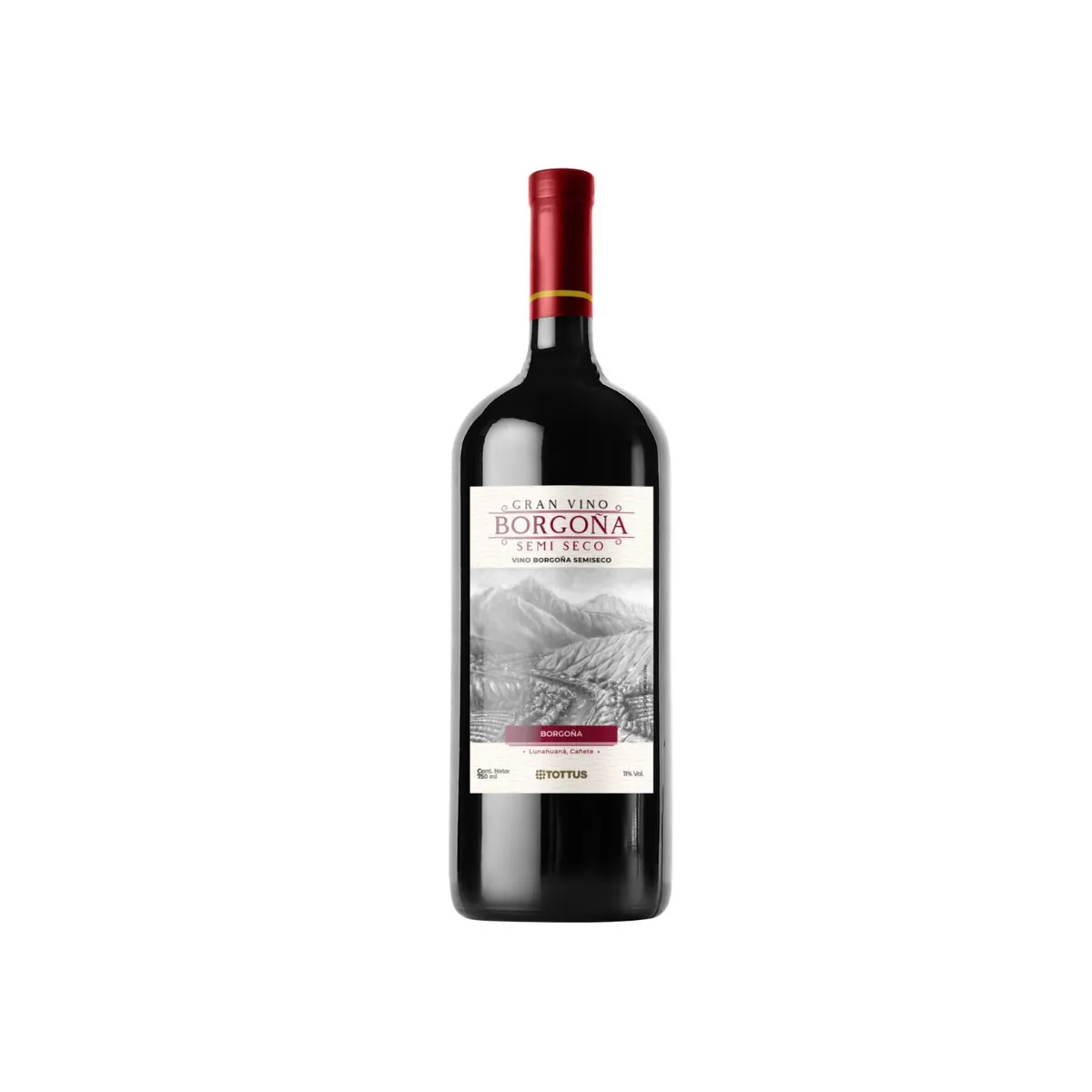 TOTTUS - Vino Tinto Tottus Borgoña Semiseco Botella 750 mL