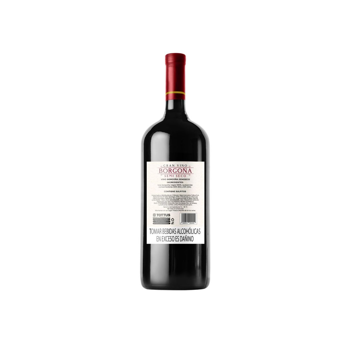 TOTTUS - Vino Tinto Tottus Borgoña Semiseco Botella 750 mL