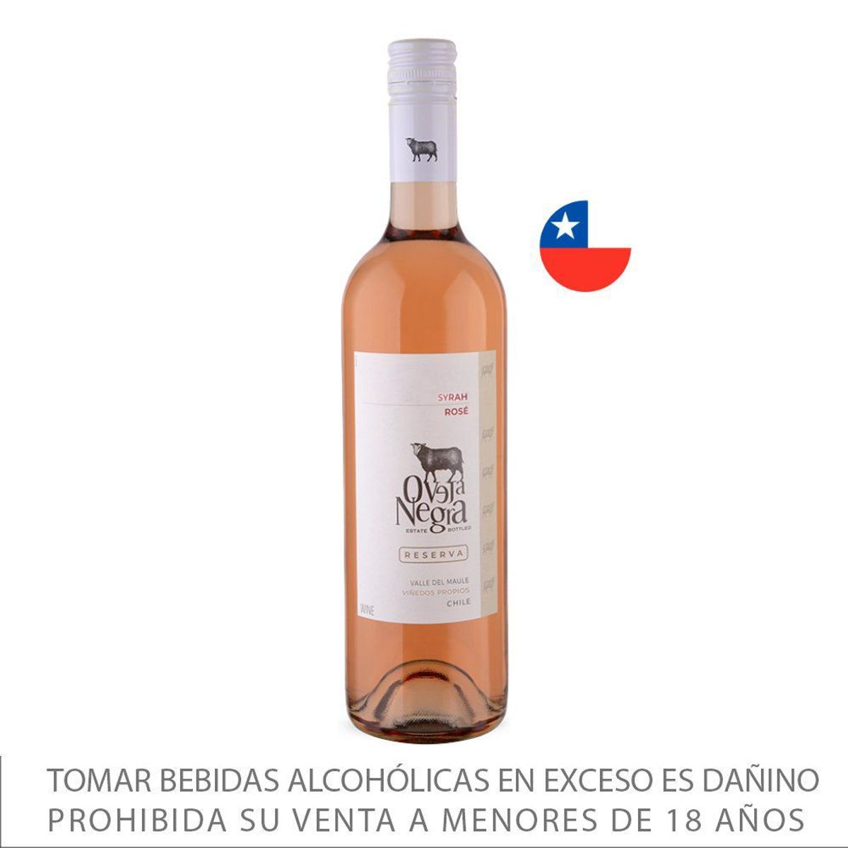OVEJA NEGRA - Vino Oveja Negra Reserva Syrah Carignan Rosé Botella 750 mL