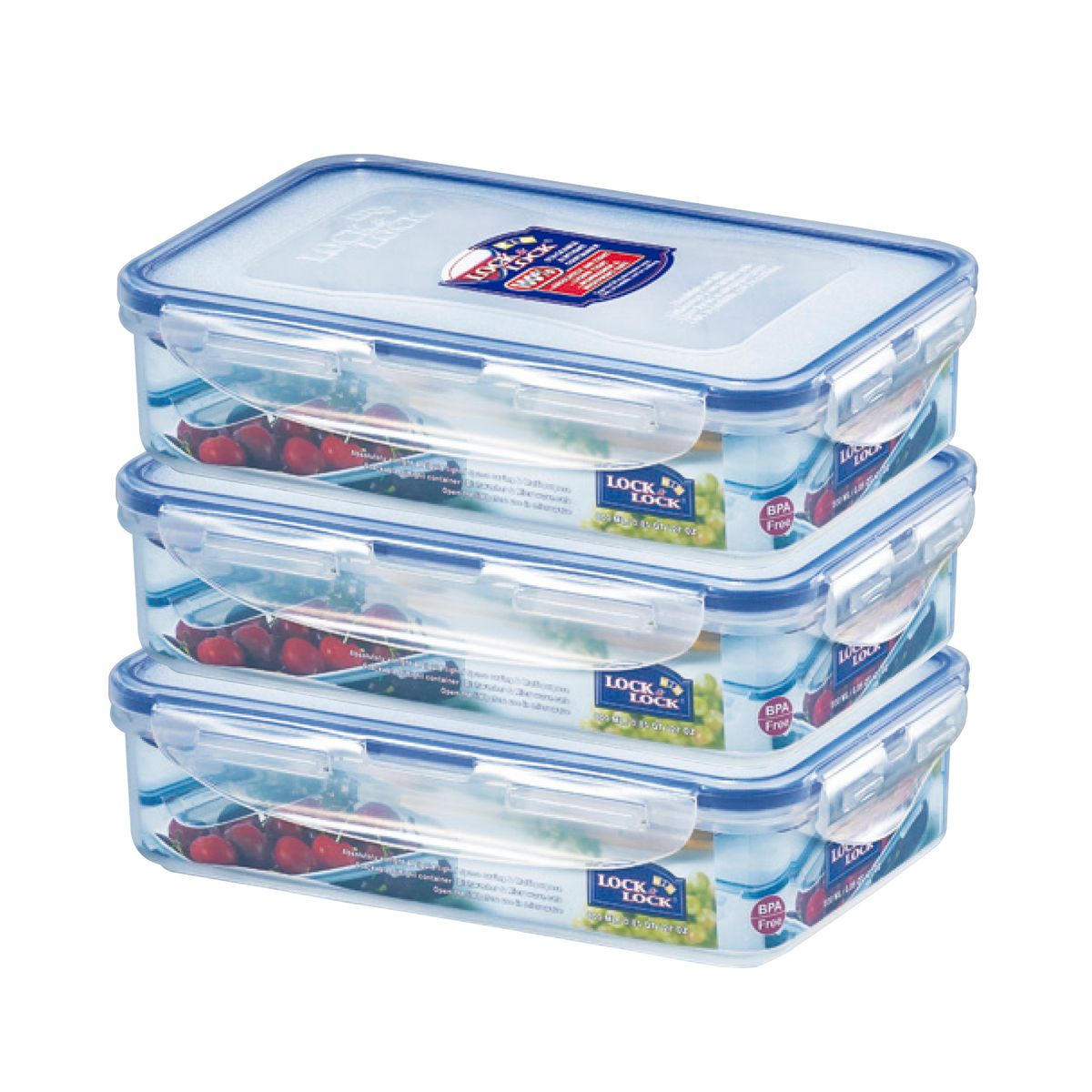 LOCKN LOCK - Set x3 Envases Hermético Recto 800mL